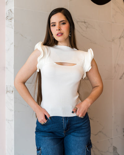 Blusa de punto mangas con volantes - Be Fashion Store