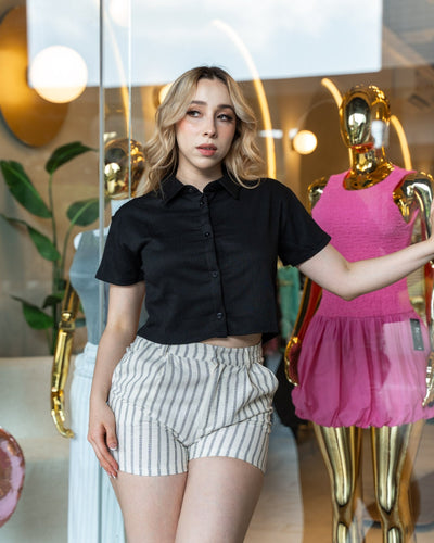 Camisa corta con cuello abotonado - Be Fashion Store