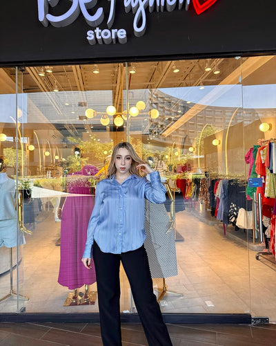 Camisa satín estampada solapa - Be Fashion Store