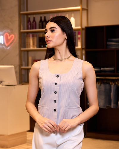 Chaleco a rayas entallado 5 botones - Be Fashion Store