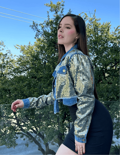 Chaqueta denim lentejuelas - Be Fashion Store