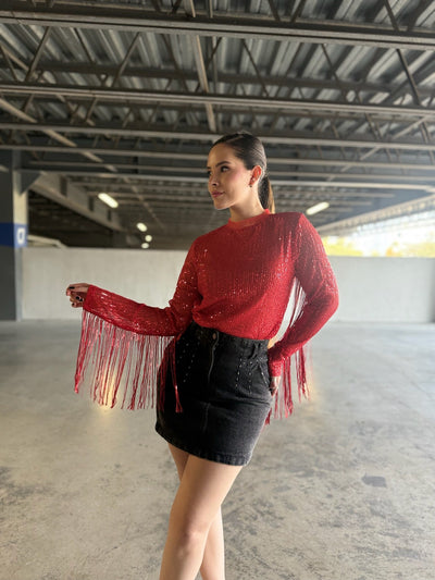 Falda denim negra lavada - Be Fashion Store