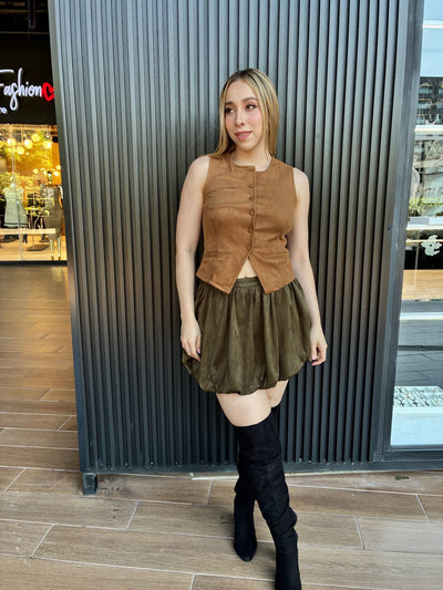 Falda tipo globo gamuza - Be Fashion Store