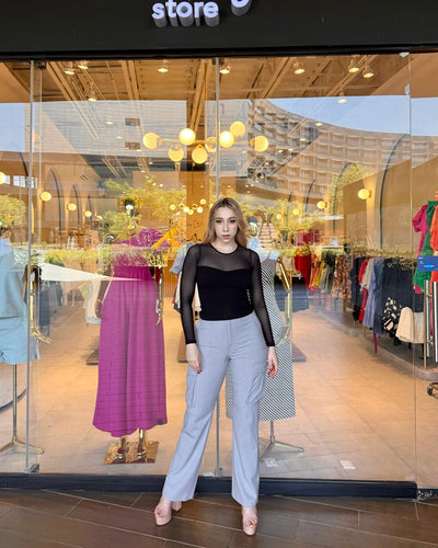 Pantalón cargo recto bolsos de parche - Be Fashion Store