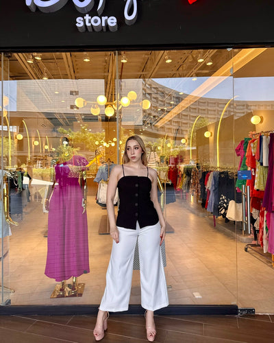 Pantalón de cintura alta y pierna ancha - Be Fashion Store