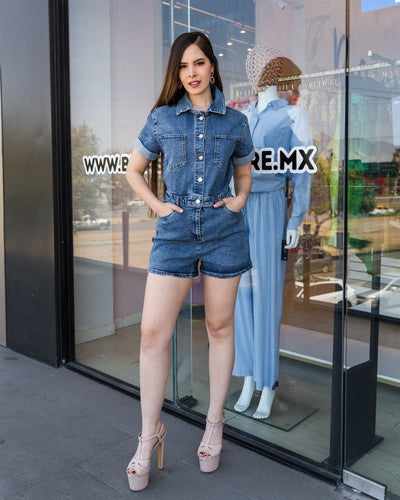 Romper denim utility - Be Fashion Store