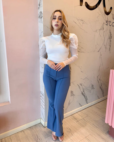 Top de malla escote lazos - Be Fashion Store