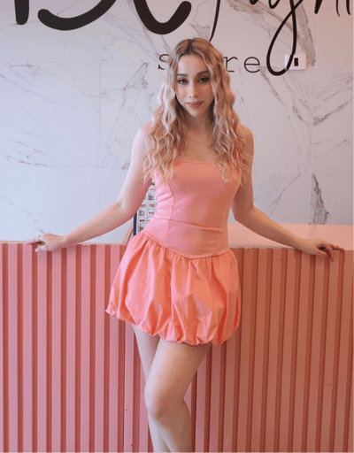 Vestido corto burbuja con cuello halter - Be Fashion Store