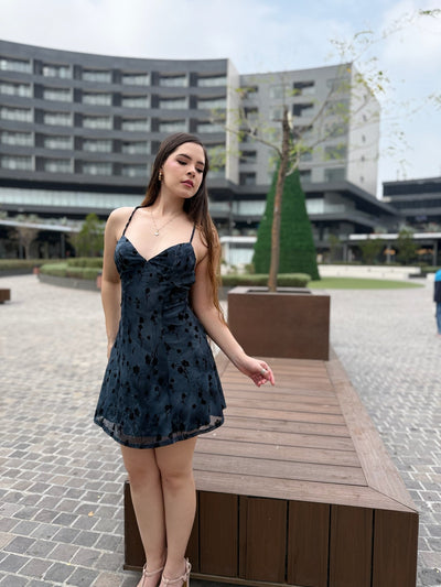 Vestido corto midnight garden - Be Fashion Store