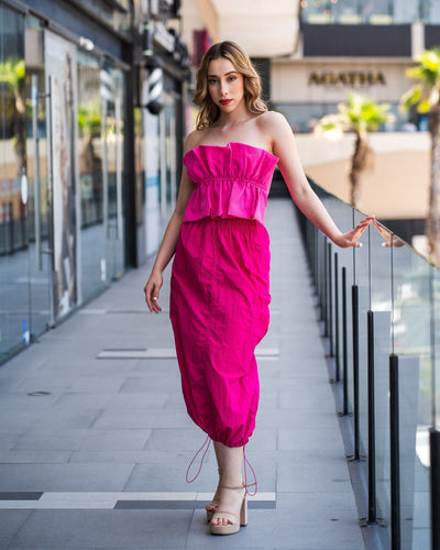 Falda cargo de efecto corrugado ajustable - Be Fashion Store